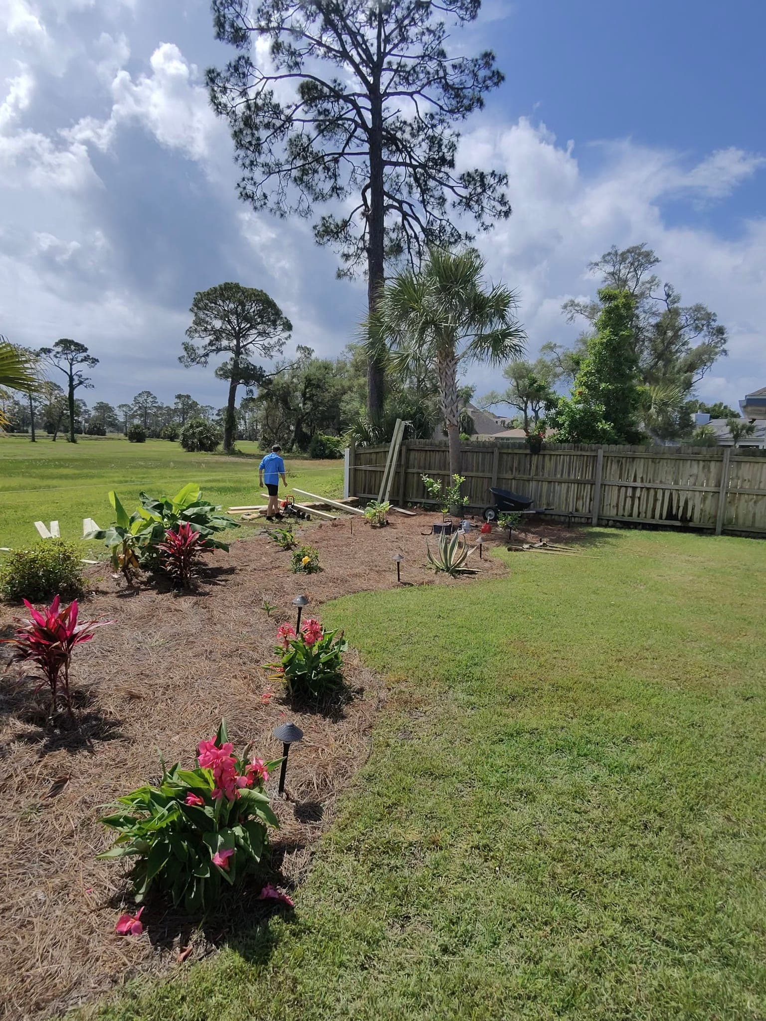 Backyard Landscape & Fence Installation